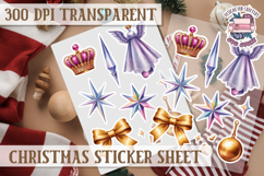 Christmas Watercolor Sticker Sheet Winter Cute Holiday PNG Product Image 1