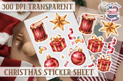 Christmas Watercolor Sticker Sheet Winter Cute Holiday PNG Product Image 1