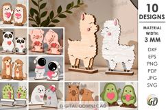 Valentine's Day Figurines Bundle Laser Cut. Stand Decor SVG Product Image 1