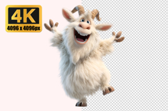 Fluffy White Goat Transparent PNG Product Image 1