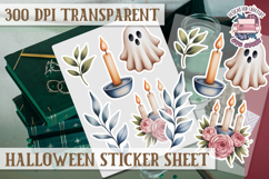 Halloween sticker sheet Creepy Scrapbook PNG Funny Skulls Product Image 1