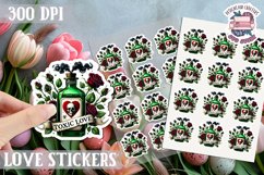 Love sticker Sheet Valentine Day Lovers Gothic Skull PNG Product Image 1