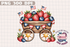 4th of July PNG Sublimation Strawberry berries Patriotic Product Image 1