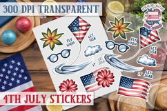 4th July sticker sheet USA Scrapbook PNG Independent Day Product Image 1