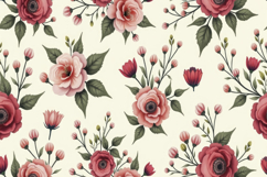 Floral With Leaves Pattern Background Product Image 1