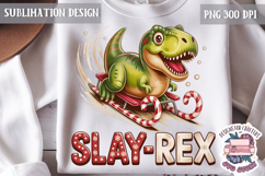 Christmas Dinosaur Funny Quote Sublimation design Tshirt Product Image 1