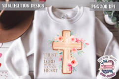 Easter Bible Quote Sublimation Design PNG Jesus Cross Product Image 1