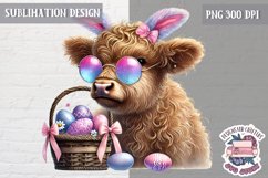 Cute Easter Animal Sublimation Design PNG Spring Eggs Bunny Product Image 1