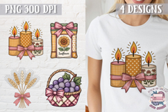 Fall Patchwork Clipart PNG Sublimation 4 Designs Product Image 1
