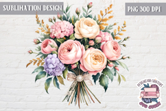 Spring Flowers Sublimation design Wreath Bouquet Watercolor Product Image 1