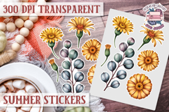 Summer Vibes sticker sheet Beach Scrapbook PNG Flowers Product Image 1
