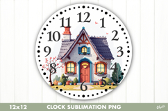 Cozy Spring, Clock Sublimation. Garden Clock Design PNG Product Image 1