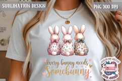 Cute Bunnies Spring Sublimation Design PNG Easter Hoop bunny Product Image 1