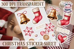 Christmas Watercolor Sticker Sheet Winter Cute Holiday PNG Product Image 1