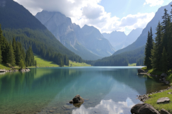 Mountain Lake Background Wallpaper Product Image 1