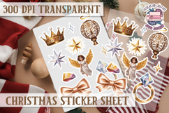 Christmas Watercolor Sticker Sheet Winter Cute Holiday PNG Product Image 1