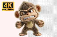 Monkey with a Grumpy or Angry Expression Transparent PNG Product Image 1