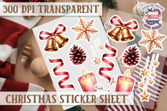 Christmas Watercolor Sticker Sheet Winter Cute Holiday PNG Product Image 1