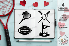 Themed Valentine&#039;s Day Elements. Sports SVG Product Image 1