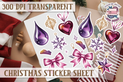 Christmas Watercolor Sticker Sheet Winter Cute Holiday PNG Product Image 1