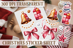 Christmas Watercolor Sticker Sheet Winter Cute Holiday PNG Product Image 1