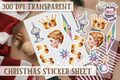 Christmas Watercolor Sticker Sheet Winter Cute Holiday PNG Product Image 1