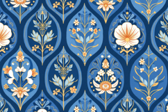 Blue Floral Pattern Background Product Image 1