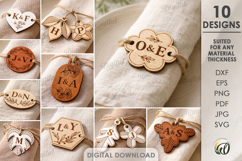 Personalized Tags Bundle Laser Cut. Engraved Name Tag SVG Product Image 1