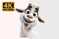 Cheerful Cartoon Baby Goat Transparent PNG Product Image 1