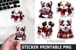 Christmas Dog Sticker Printable | Christmas High Quality PNG Product Image 1