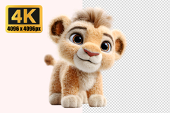 Cute Baby Lion Transparent PNG Product Image 1