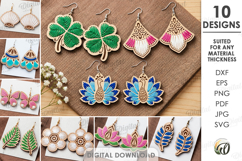 Embroidery Earrings Bundle Laser Cut. Embroidery Blank SVG Product Image 1