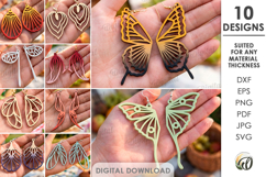 Dangle Earrings Bundle Laser Cut. Drop Earrings SVG Product Image 1