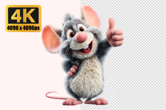 Cheerful Cartoon Mouse Transparent PNG Product Image 1