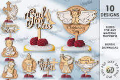 Christening Cake Topper Laser Cut. Christening decor SVG Product Image 1