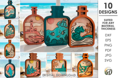 3D Decors In Bottles Bundle Laser Cut. Standing Decor SVG Product Image 1