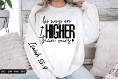 His Ways Are Higher Than - Christian Sleeve T-Shirt Design Product Image 2