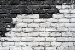 Weathered Black and White Brick Wall Background Wallpaper Product Image 1
