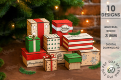 Christmas Gift Boxes Bundle Laser Cut. Decorative Boxes SVG Product Image 1