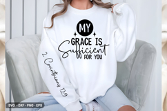 My Grace Is Sufficient For - Christian Sleeve T-Shirt Design Product Image 3
