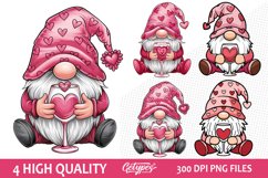 Valentine Gnome Sublimation Clipart - High Quality Design Product Image 1
