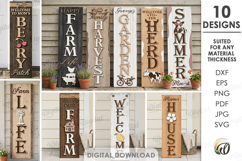 3D Farm Vertical Door Signs Bundle LaserCut. Porch Decor SVG Product Image 1