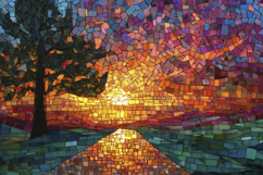 Vibrant Mosaic Artwork Stained Glass Background Wallpaper Product Image 1