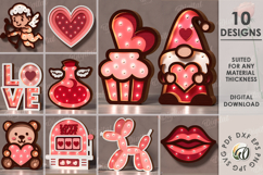 Valentine&#039;s Day Led Nightlights Bundle Laser Cut Product Image 1