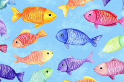 Colorful Fishes Background Wallpaper Product Image 1