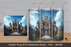 Fantasy Castle Tumbler Wrap Sublimation Design 3 Product Image 1