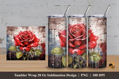 Abstract Rose Tumbler Wrap Sublimation Design 3 Product Image 1