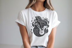 Starry Mermaid Silhouette SVG | Plus Size Ocean Fantasy PNG Product Image 3