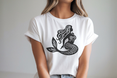 Elegant Mermaid SVG | Under the Sea Silhouette Cut File Product Image 3