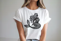 Elegant Mermaid SVG | Under the Sea Silhouette Cut File Product Image 3